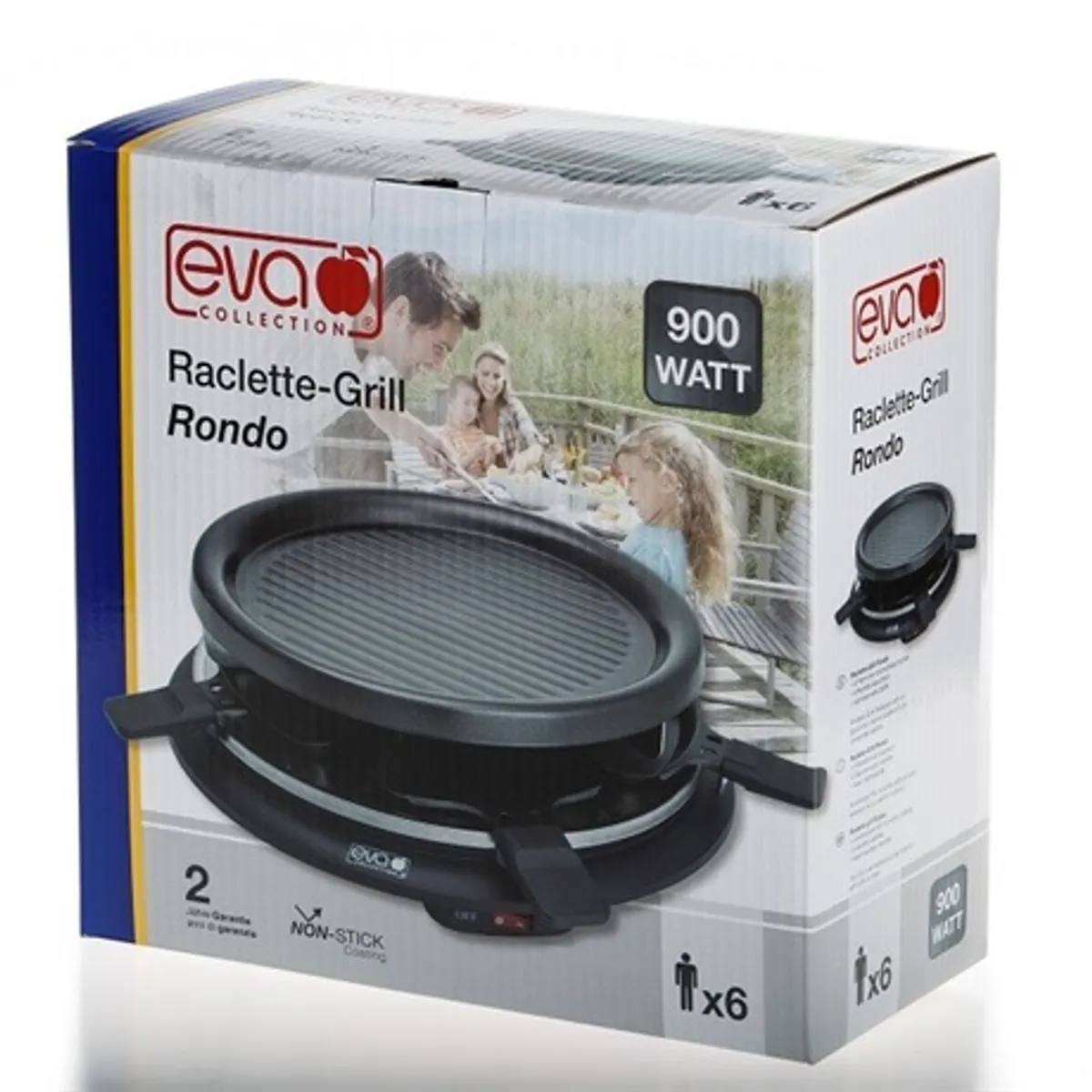 Eva 022798 Raclette grillsütő 900 W 28 cm 6 db raclette lap #2