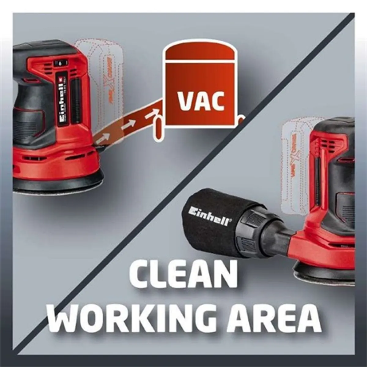 Einhell TE-RS 18 LI SOLO excenter csiszoló Power X-Change 125 mm 2 mm excentrikus löket Softgrip beépített porelszívó #7