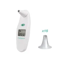 Beper 40.102 fülhőmérő digitális LCD memória 10 adat 32.0–43.0°C tok 15 mérőfej CR2032 #9