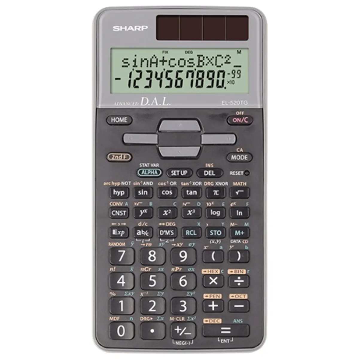 Sharp EL520TGGY Tudományos számológép 2 soros kijelző, 400 beépített funkciók, memória 9, komplex számok, logikai műveletek, deg, rad, grad #1