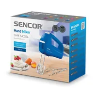 Sencor SHM 5402BL KÉZI MIXER 200 W 5 fokozat Turbo rozsdamentes acél habverő és dagasztószárak fehér-kék #8