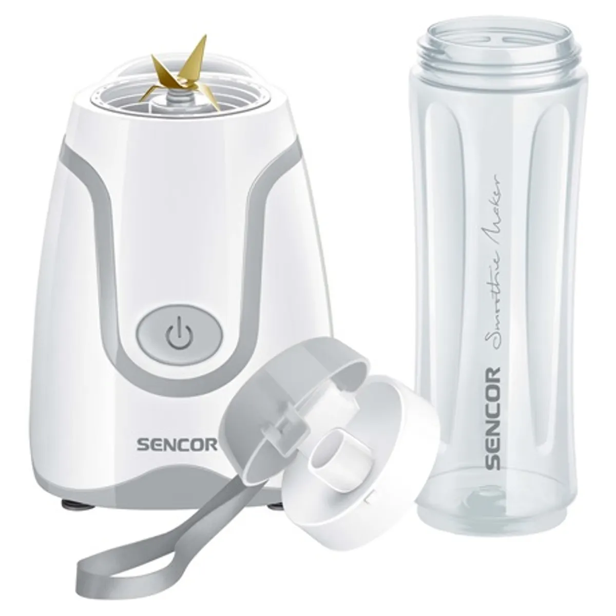 Sencor SBL 2110WH smoothie készítő 0,6 l BPA-mentes PCTG edény, rozsdamentes kés titán bevonattal, impulzus üzem, 500 W, autó italtartó kompatibilis #2