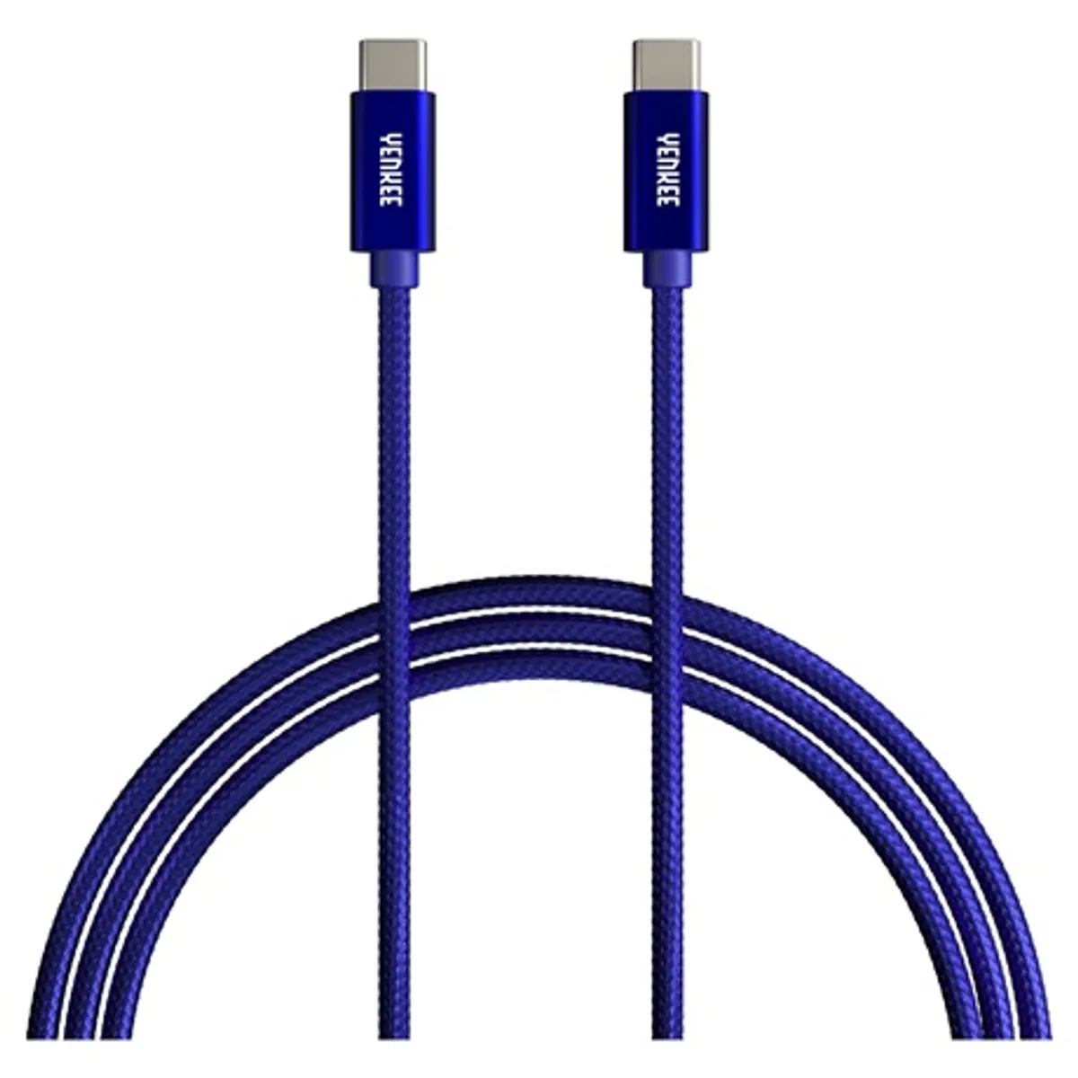 Yenkee YCU C102 BE Type-C töltő- és adatkábel 2,0 m USB-C 2.0, max 60 W, alumínium ház, nylon fonat, kék #1