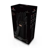 Berlinger Haus BH/2501N 7 részes késkészlet, rozsdamentes acél, tapadásmentes fekete bevonat, állvány, penge 20 cm, ergonomikus fogantyú #4