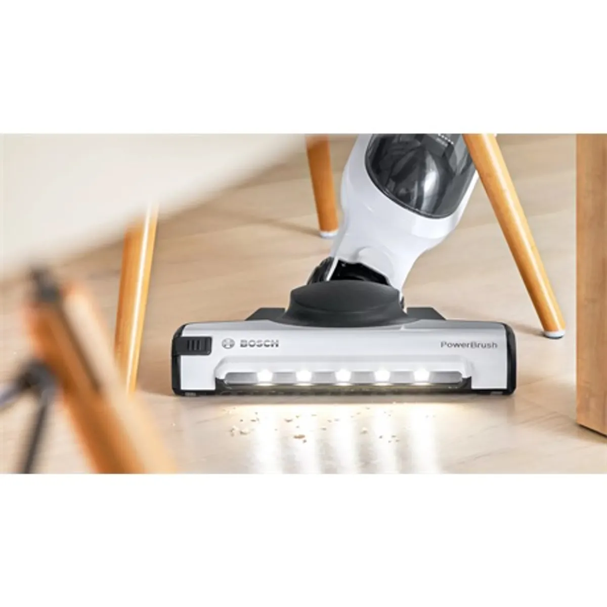 Bosch BBH3ALL28 Flexxo Gen2 2in1 vezeték nélküli porszívó 28Vmax li-ion 55 perc motoros szívófej led-fénnyel beépített tartozéktároló metálfehér #7
