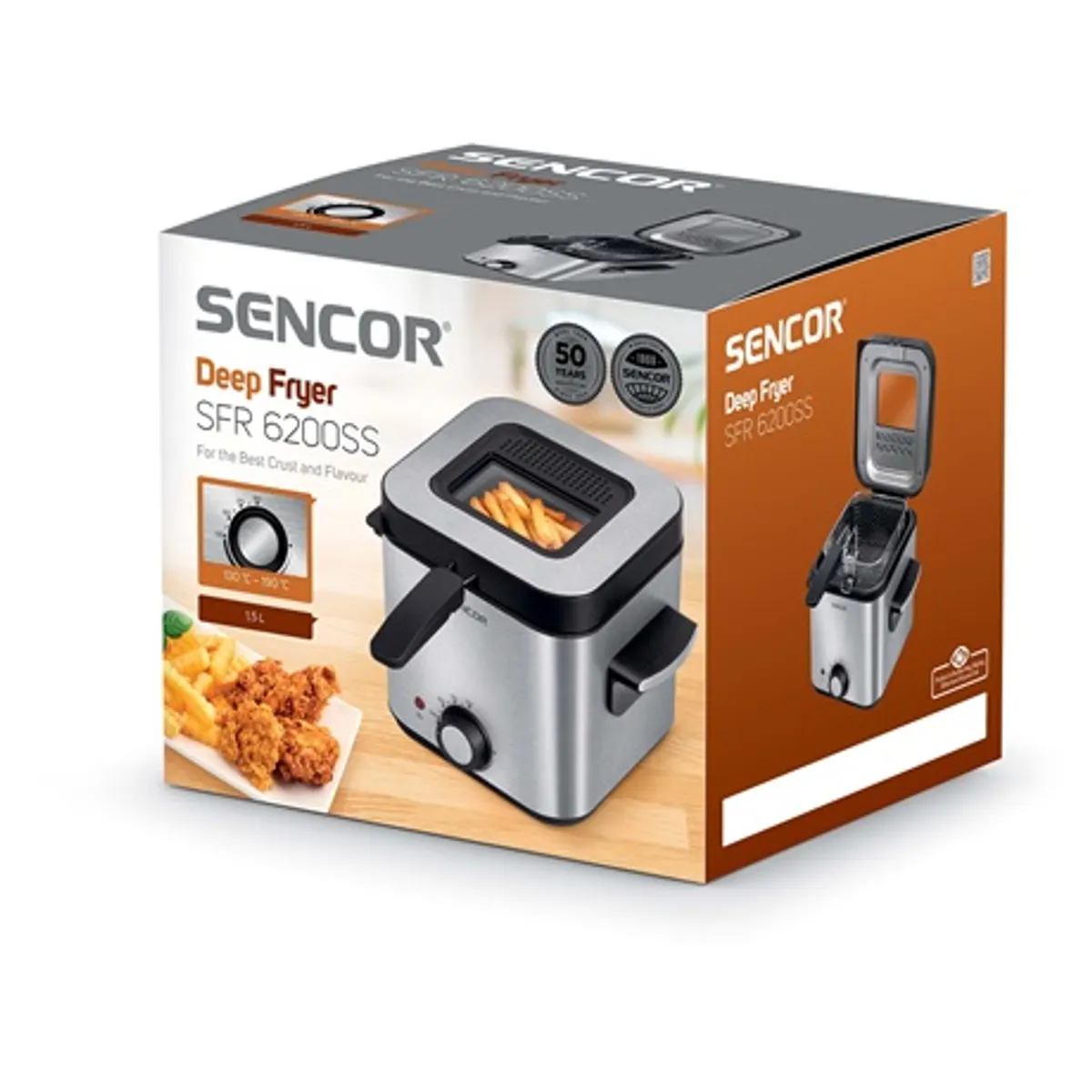 Sencor SFR 6200SS olajsütő 1800 W 1,5 L állítható hőmérséklet hideg tapintású ház #9