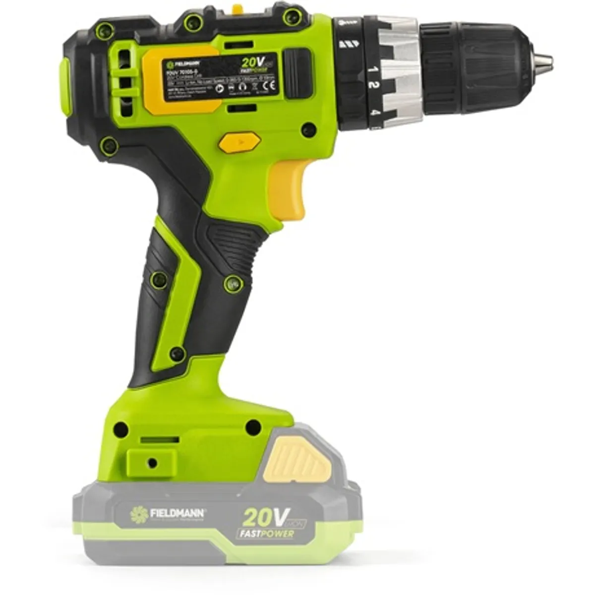 Fieldmann FDUV 70105-0 Fúrócsavarozó 2 fokozat Li-Ion 0-360 0-1300 rpm 35 Nm LED munkalámpa műanyag tok #2