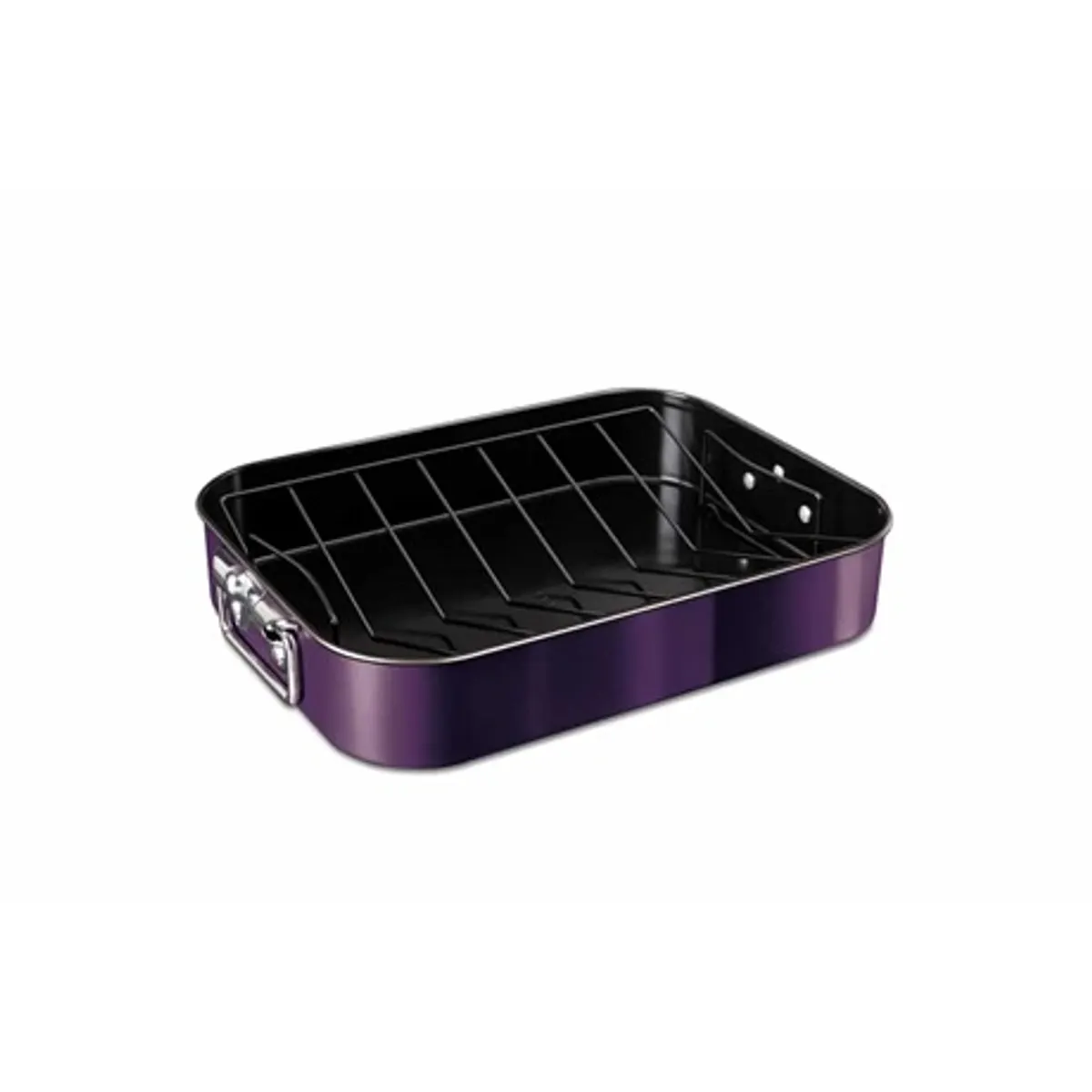 Berlinger Haus BH/7848 Tepsi kiemelőráccsal Purple Eclipse Collection szénacél titán bevonat 41,5x32x7,7 cm metál lila sütőben használható #1
