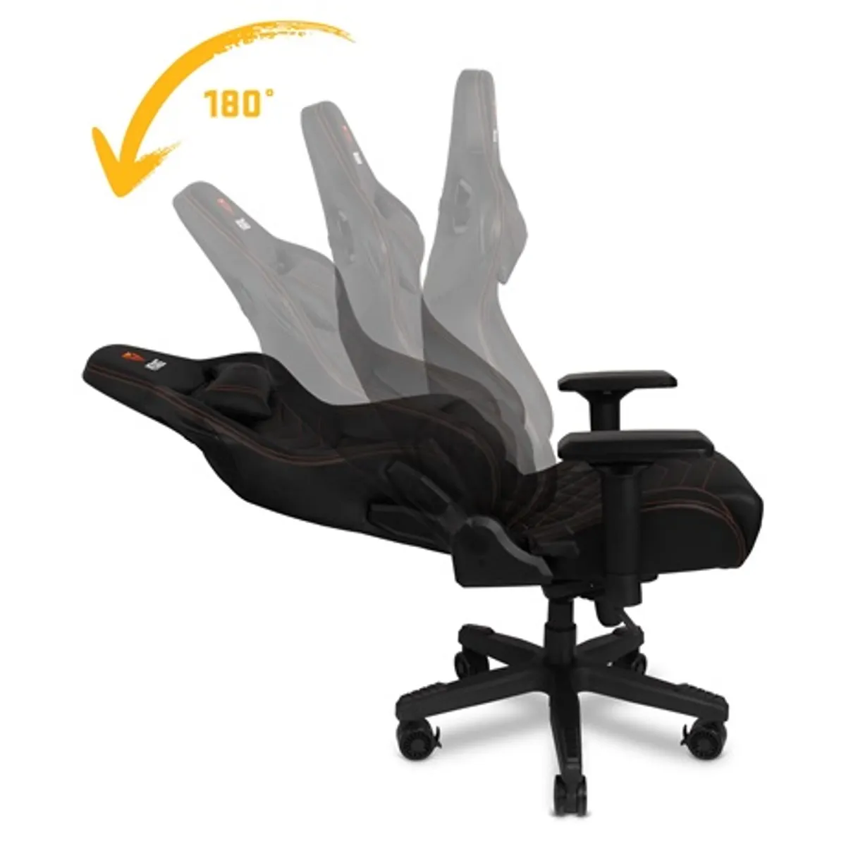 Yenkee YGC 200BK FORSAGE XL 4D könyöktámasz 52-58 cm ülőmagasság 90-180 fok hátradöntés hintázó 15 fok 150 kg acél váz PU bőr #3