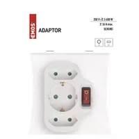 Emos P00282 elosztó kapcsolóval 3 aljzat 250 V 16 A fehér műanyag ip20 gyerekzár #5