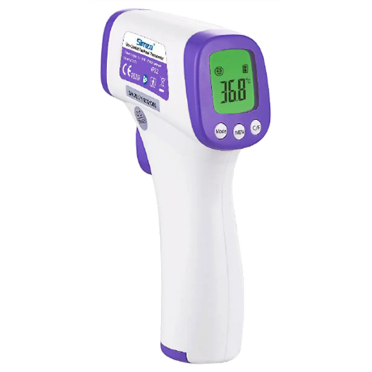 Simzo HWF7 érintés nélküli infravörös lázmérő 5-8 cm lcd 3 színű háttérvilágítás memória 10 mérés automatikus kikapcsolás 30 s #1