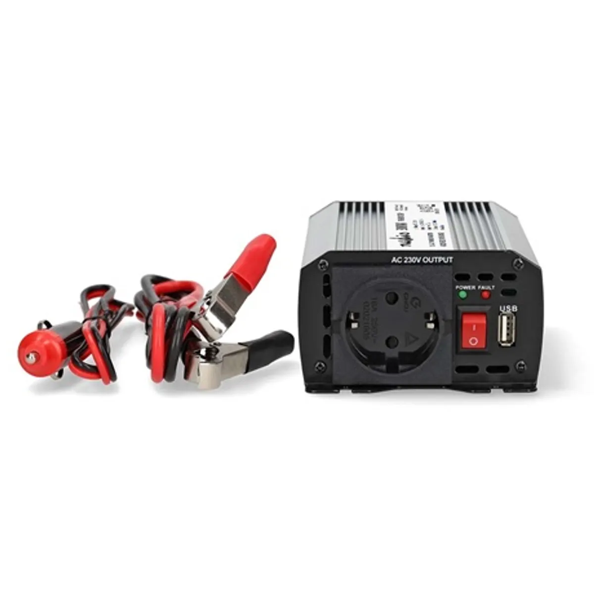 Nedis PIM30012FGY Inverter Módosított szinuszhullámú 12 V DC bemenet, 230 V AC kimenet, 300 W folyamatos, 600 W csúcs, USB-A porttal #2