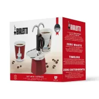 Bialetti 1406-MR Mini Express kávéfőző szett 2 adag piros alumínium #4