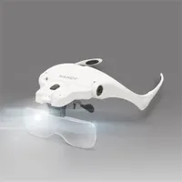 Handy 10792 fejpántos nagyító LED világítással 1.2x 1.5x 2x 2.5x 3.5x lencse szett, állítható fejpánt 250-450 mm, 2 LED, 15 lm, DC 4,5V 3x AAA elem #3