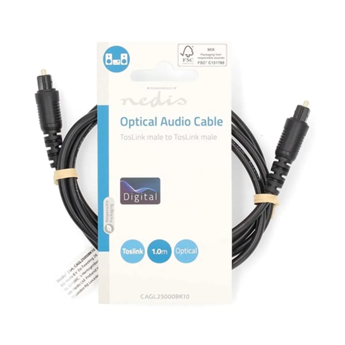 Nedis CAGL25000BK10 optikai audió kábel TosLink 1 m #3