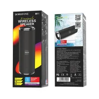 Borofone BR1 Beyond Bluetooth hangszóró 5W BT 5.0, 45mm, FM rádió, memóriakártya olvasó, hívásfogadás, AUX, 1200 mAh, fekete #2