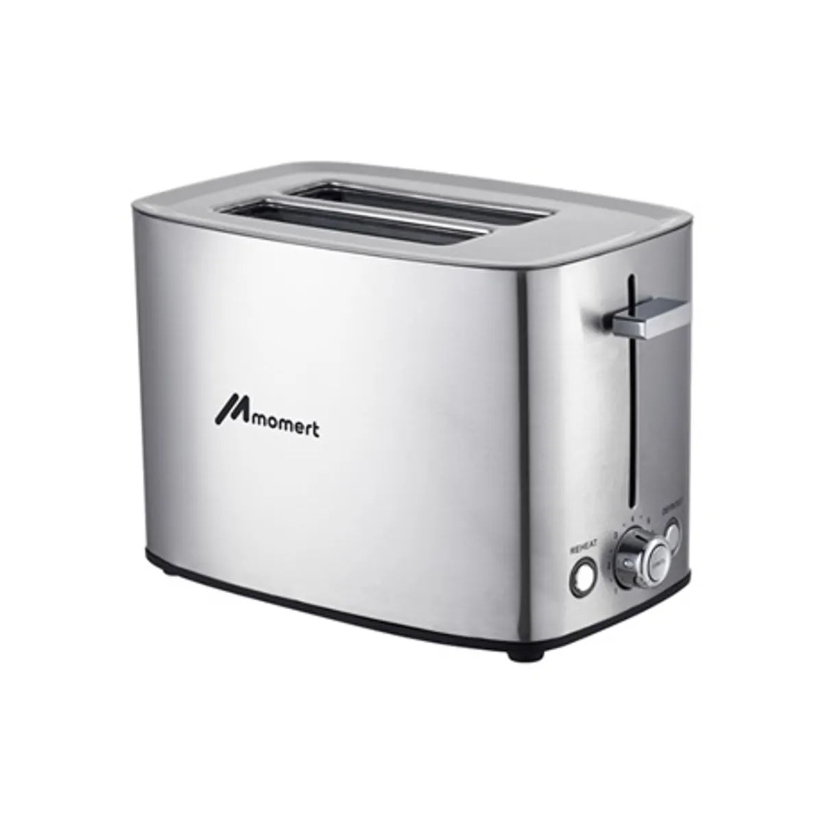 Momert 2067 kenyérpirító inox 2-szeletes fokozatos pirítás-szabályozás automata középre igazítás kiolvasztási funkció újramelegítési funkció #1