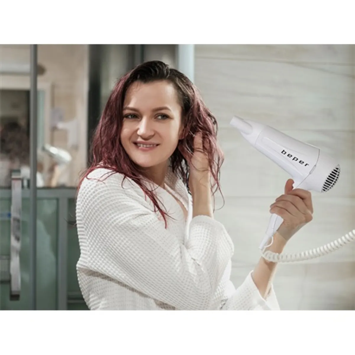 Beper 40.490 fali hajszárító fehér 2200W, 2 sebesség, hideg levegő, 1,5 m kábel nyújtható 2 m #10
