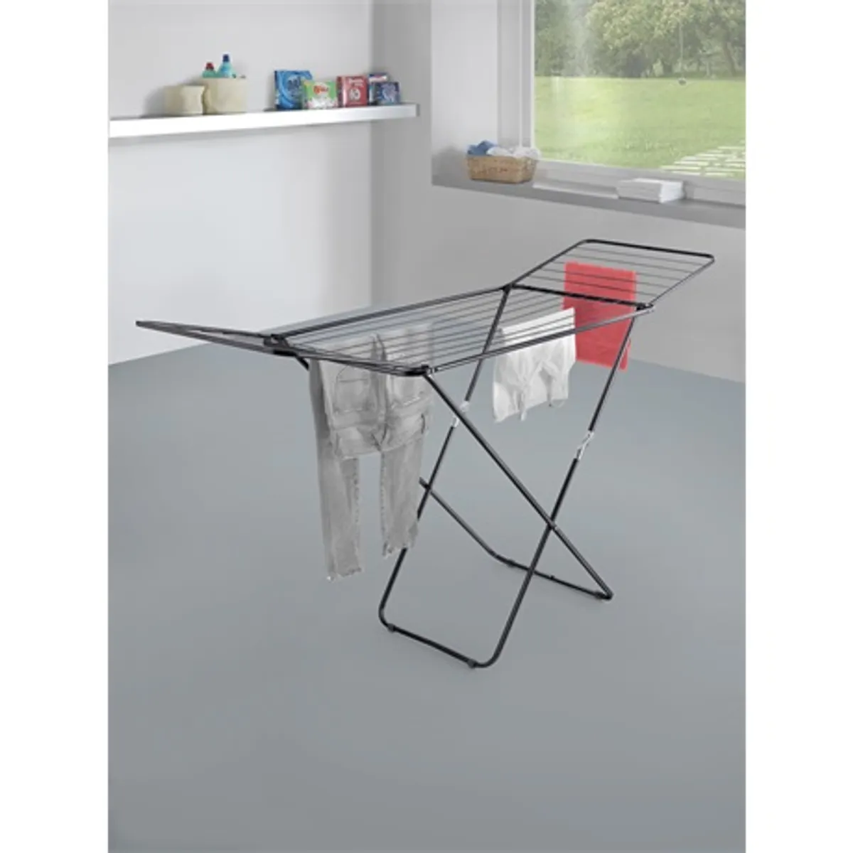 Metaltex MX407502 Vulcano pillangó ruhaszárító fekete 18 m szárítófelület 106x55x100 cm 3 év garancia #2