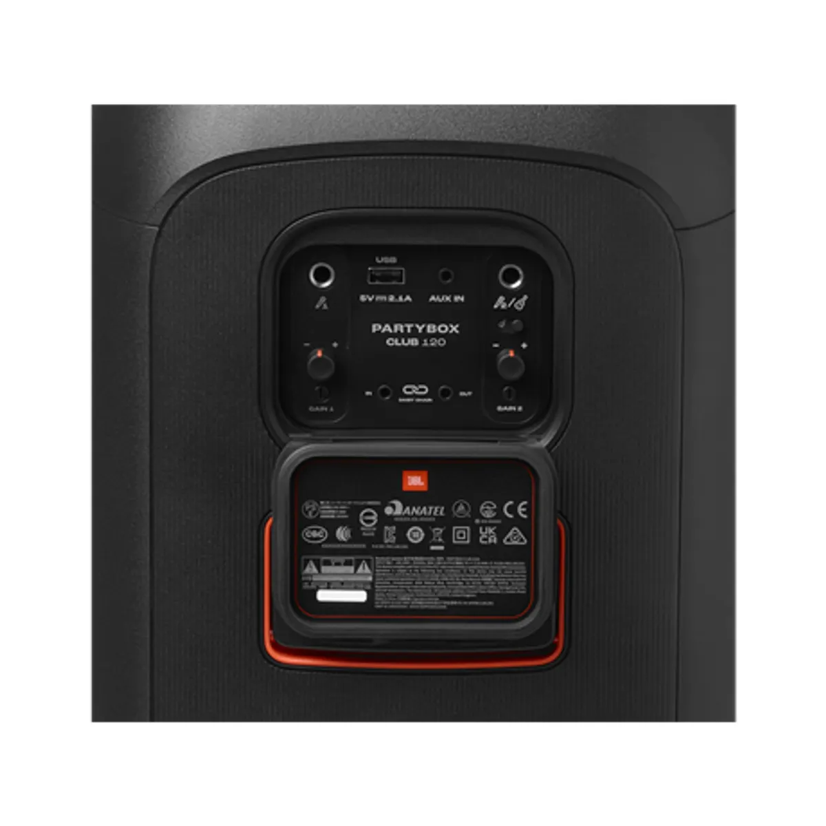 Jbl PARTYBOX CLUB 120 PartyBox Club 160 W RMS 12 óra játékidő fröccsenésálló mikrofon- és gitár bemenet kivehető akkumulátor Bluetooth 5.4 #5