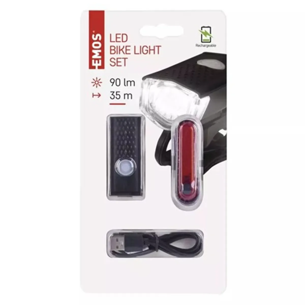 Emos P3923 tölthető LED kerékpár lámpa szett 90 lm 35 m 500 mAh 3,7 V micro USB #5