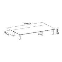 Stell SOS 5010 monitor állvány üveg edzett 5 mm, szerszám nélküli összeszerelés, csúszásgátló alátétek, teherbírás 20 kg, acél és üveg #3