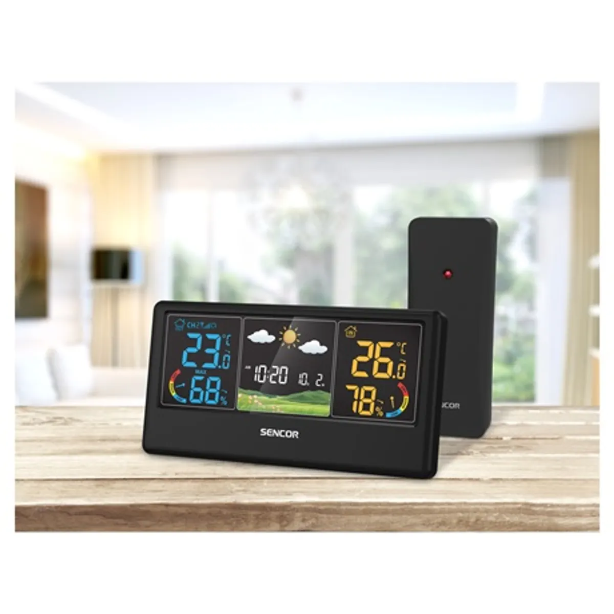 Sencor SWS 4100 B Időjárás állomás 80 m külső érzékelő, 433 MHz, 12/24h, °C/°F #4