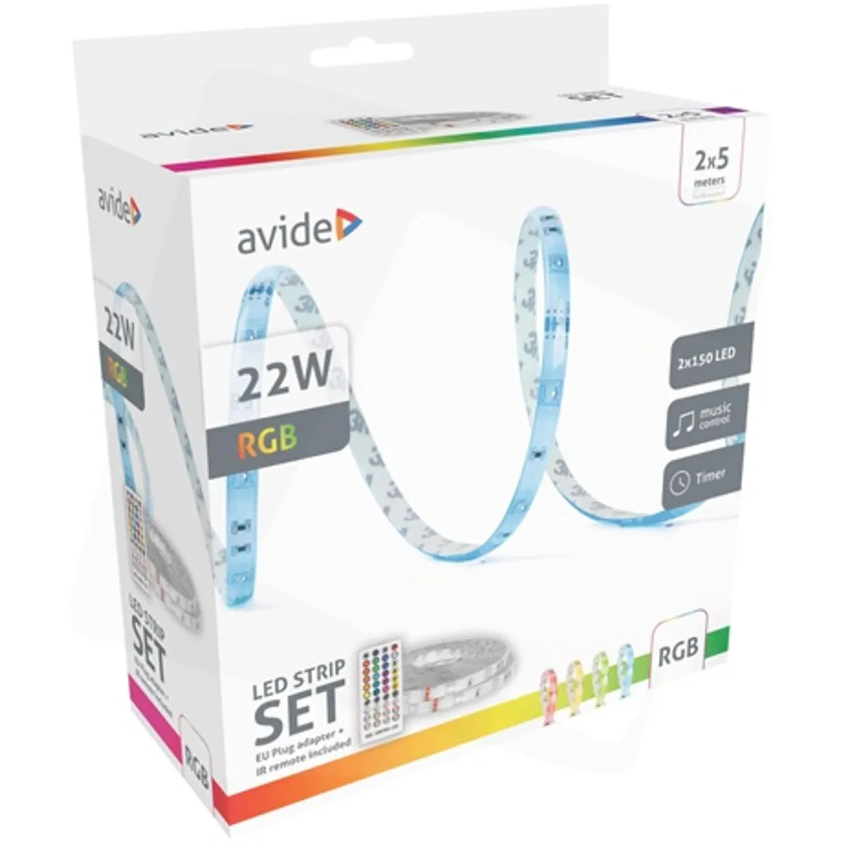 Avide ALSB5050RGBMU40-10M LED szalag 12V RGB 2x5m 40 LED/m Zene vezérlés IR távirányító #2