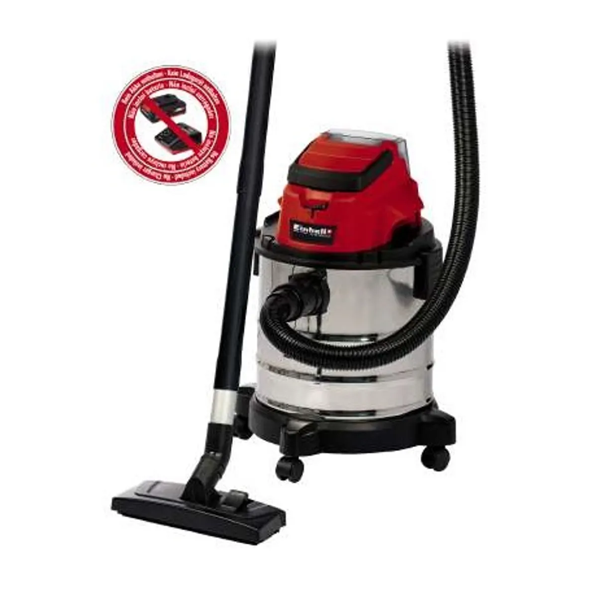 Einhell TC-VC 18/20 LI S - SOLO Power X-Change 20 L rozsdamentes tartály nedves-száraz akkumulátoros #1