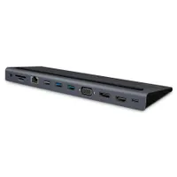 Yenkee YTC 1101 Dokkoló állomás USB-C 3.2 Gen 1 PD 100 W HDMI 4K30 DP 4K30 VGA 1080p60 3x USB-A USB 3.0 RJ-45 alumínium 11 az 1-ben #1