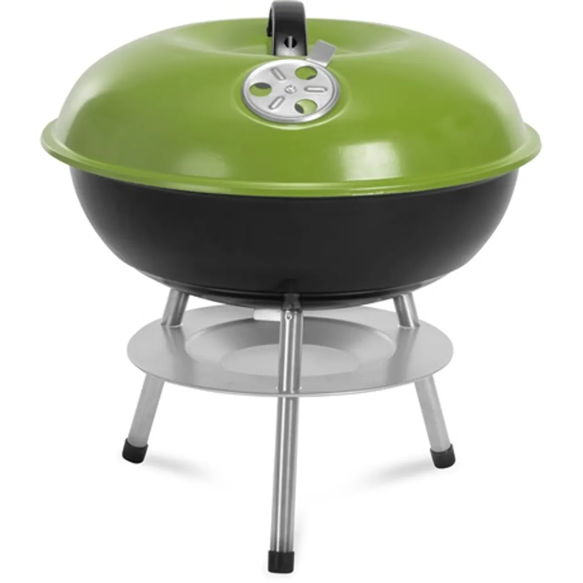 Fieldmann FZG 1102G faszenes grill átmérő 36.5 cm felület 36 cm krómozott grillrácsok rozsdamentes fedél szabályozó szeleppel fekete-zöld #1