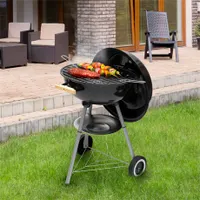 Home by Somogyi GR02 Fedeles gömbgrill tűztér átmérője 46,5 cm rostély krómozott acél 43,5 cm magasság 64 cm rozsdamentes hamugyűjtő zománcozott acél #5