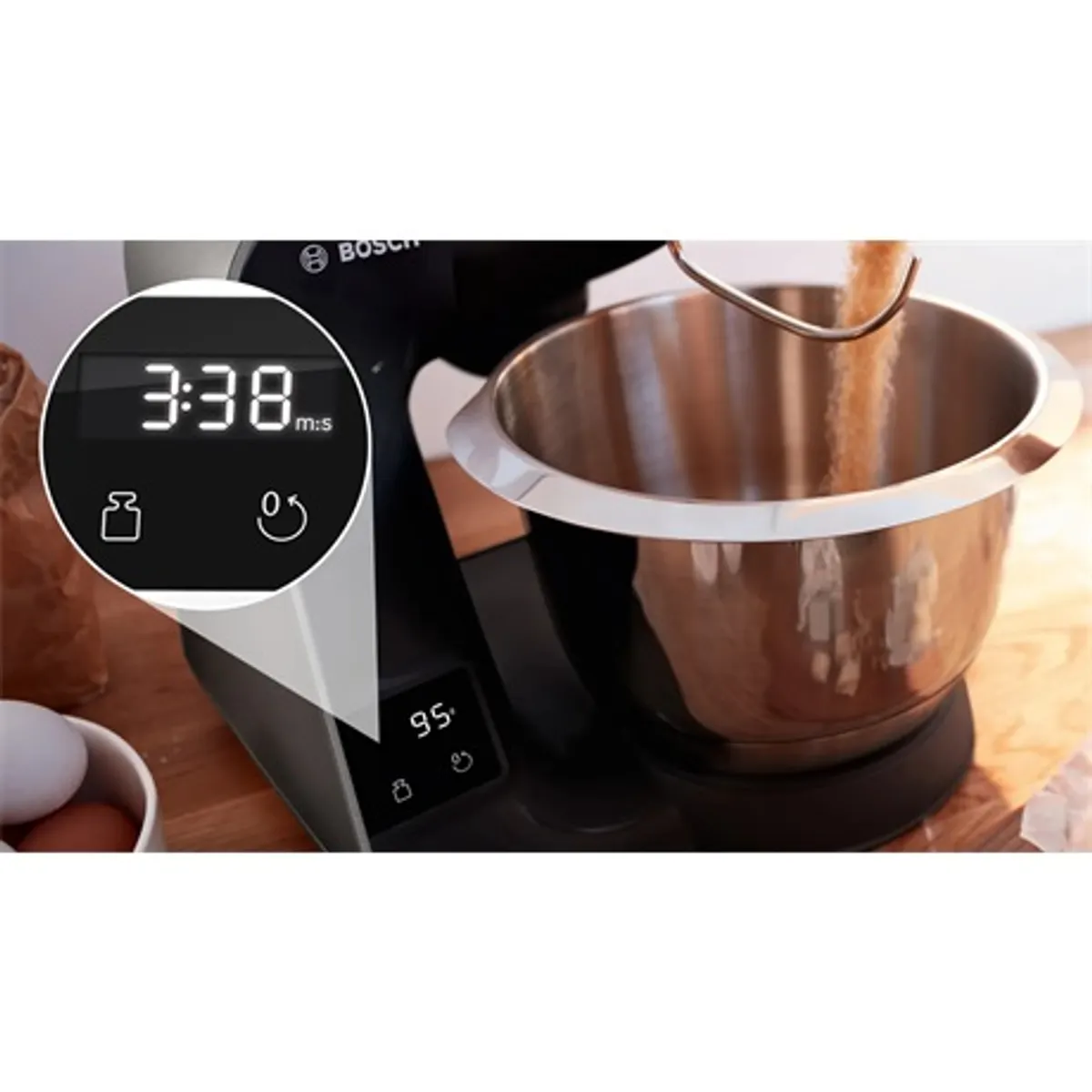 Bosch MUM5XC4E Konyhai robotgép 1000W 3,9 l nemesacél tál beépített mérleg 7 fokozat 3D bolygómozgás fekete #2