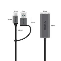 Yenkee YTC 013 hálózati adapter USB-C USB-A 1 Gbps RJ-45 alumínium plug and play RTL8153 #2