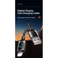 Usams SJ543USB01 USB-A Lightning kábel LCD kijelzős 2.4A 1,2m 480Mbps #5