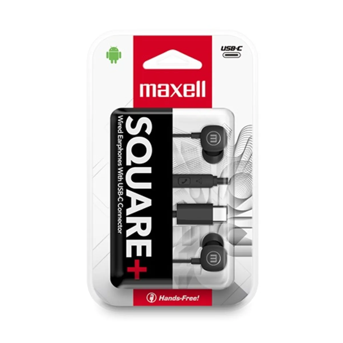 Maxell SQUARE+BK Square+ fülhallgató USB-C 16 Ohm 20 Hz-20 kHz 96 dB mikrofonnal 1,2 m #2