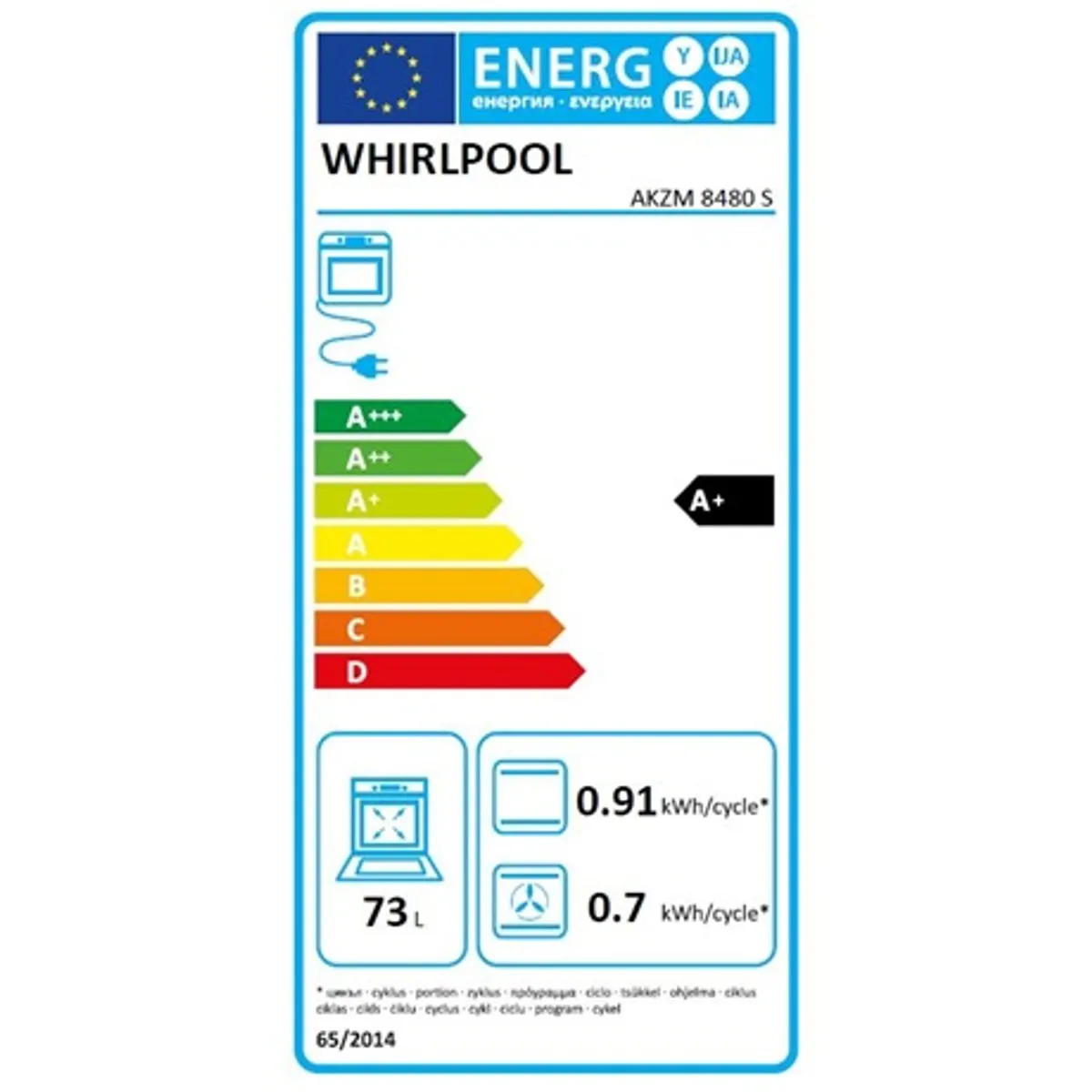 Whirlpool AKZM 8480 S Sütő beépíthető elektromos pirolitikus öntisztítás 73 l Aplus hőlégbefúvás Ready2Cook 2-szintes teleszkópos sütősín #3