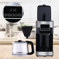 Alpina 47347 Kávéfőző filteres 1,5 l tartály 900 w 230 v 12 csésze digitális érintő kijelző melegentartó automatikus kikapcsolás csúszásmentes talpak 75 cm kábel #9