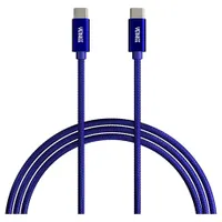 Yenkee YCU C102 BE Type-C töltő- és adatkábel 2,0 m USB-C 2.0, max 60 W, alumínium ház, nylon fonat, kék #1