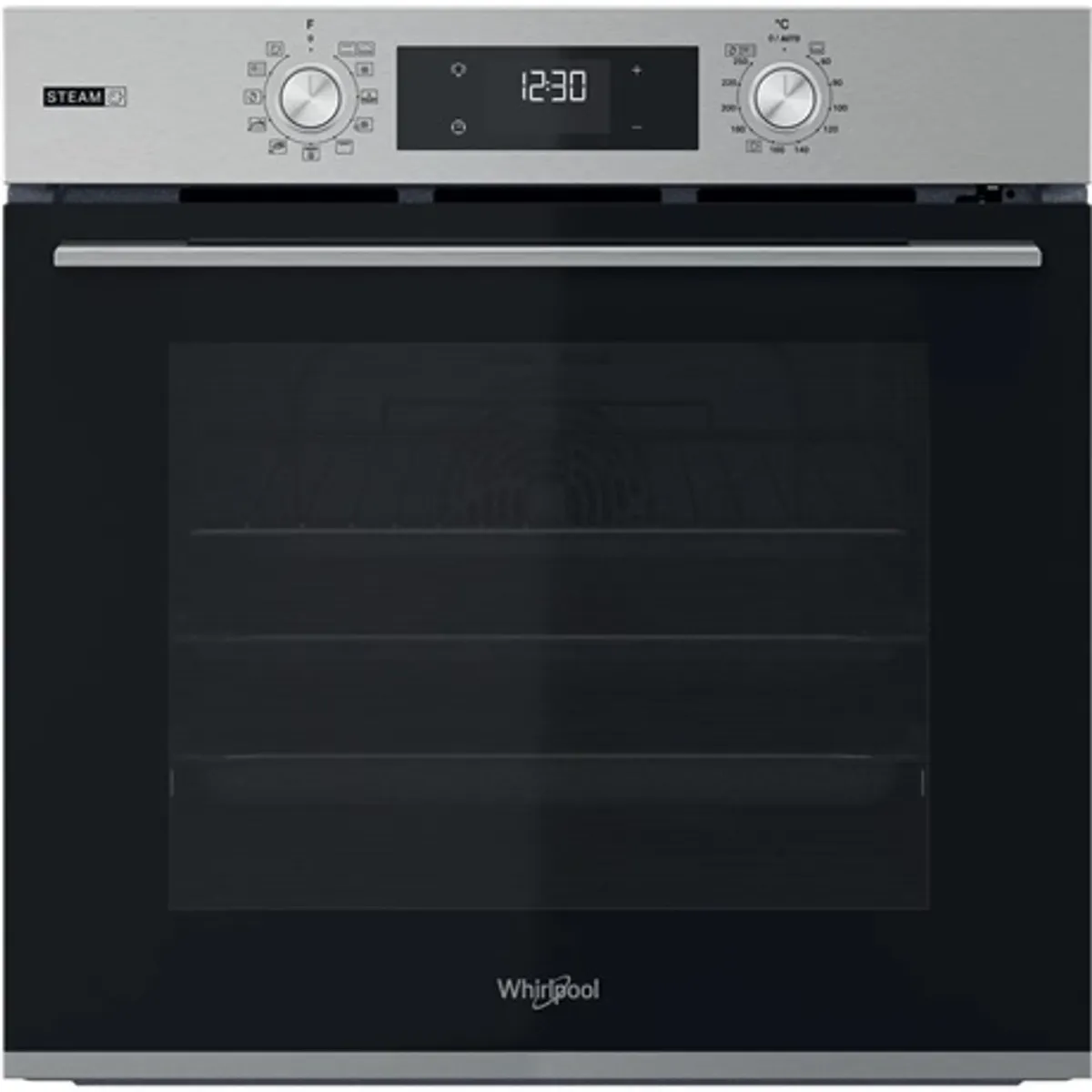 Whirlpool OMSK58RU1SX beépíthető sütő gőz funkcióval, pirolitikus és hidrolitikus tisztítás, inox, 71 l 59,5x59,5x55,1 cm #1