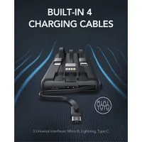 Veger VP2047 C20 20000mAh beépített kábelekkel USB-A USB-C Lightning Micro USB #3