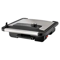 Sencor SBG 3710SS kontakt grillsütő bordázott grillfelület tapadásmentes sütőlap, 2000 W, 90 fokos nyitás, hőszigetelt fogantyú #3