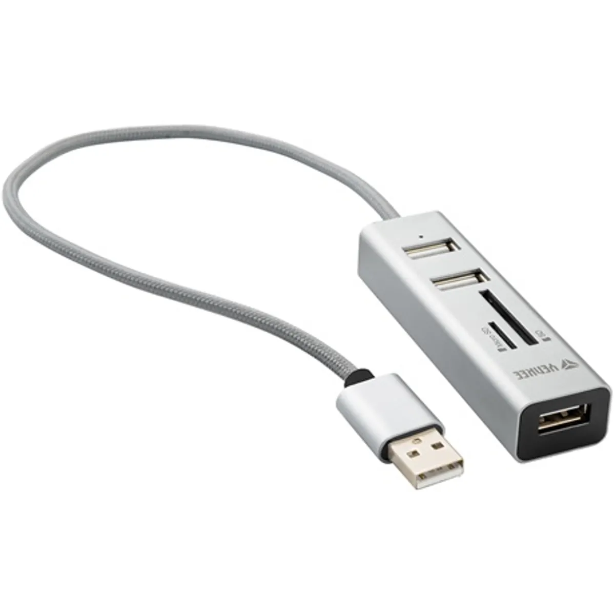 Yenkee YHC 101SR USB hub és kártyaolvasó 3x USB 2.0 port Micro SD SDHC SDXC kártyaolvasó adatátvitel 480 megabit per másodperc 30 cm kábel #2