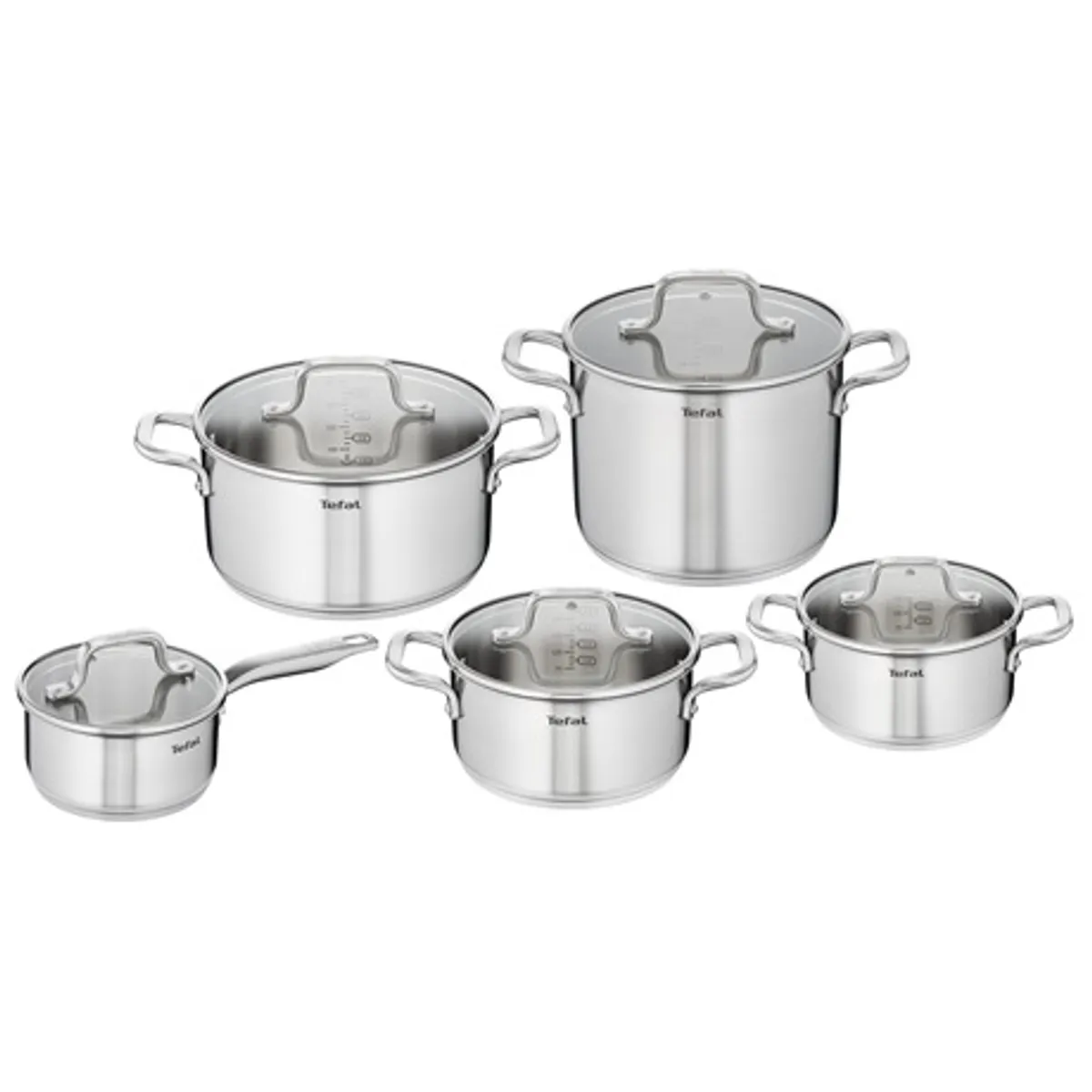 Tefal E492SA26 Virtuoso edénykészlet 10 részes rozsdamentes acél indukciós sütőben 250C-ig #1