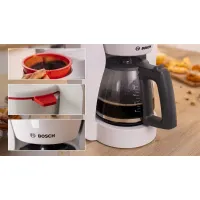 Bosch TKA2M111 filteres kávéfőző fehér 1,4 l 1200 W dripStop automatikus kikapcsolás 40 perc kihajtható szűrőtartó aromavédő üvegkanna #6