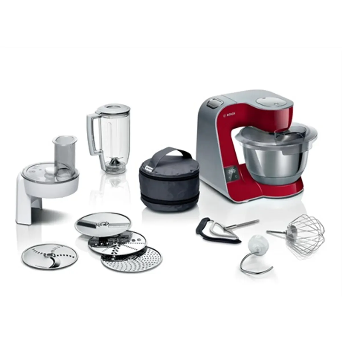 Bosch MUM5X720 MUM5 3,9 L nemesacél tál, beépített mérleg, 1000 W, 7 fokozat és pulzus, tartozéktároló #1