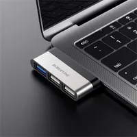 Borofone DH3 USB-A hub 3-portos fekete USB 2.0 Plug-and-Play #2