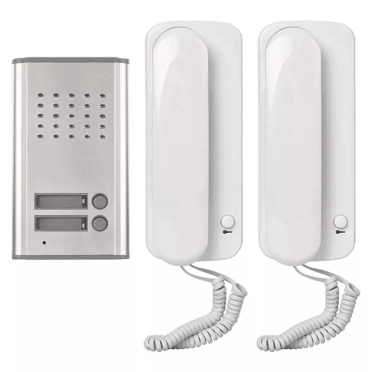 Emos H1086 kaputelefon 2 lakásos audio 2 fülhallgató 2 zár és kapunyitó vezérlése #1