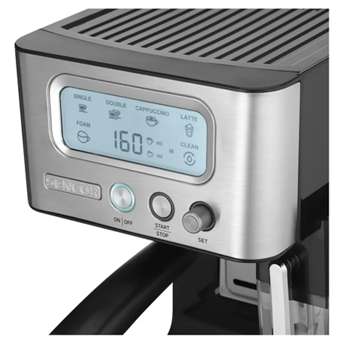 Sencor SES 4090SS eszpresszó automata 15 bar nyomás LCD kijelző 1,4 L tartály gőz és forró víz csészemelegítő #7