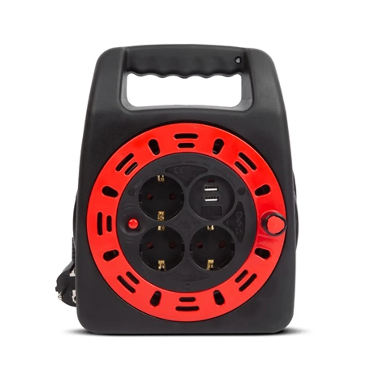 Delight 20241 kábeldob műanyag tartóval 15 m, 3 aljzat, 2x USB A, 5V, hőkioldó, IP20 #2